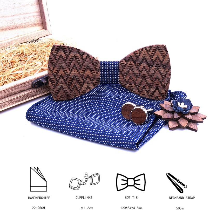 Handmade Wooden Bow Tie for Men, Premium Adjustable Bow Neck Tie for Weddings, Business, Parties & Formal Wear - View 3