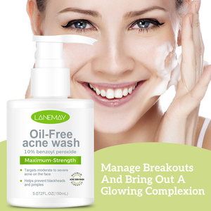 Limpiador facial <span class=keywords><strong>de</strong></span> control <span class=keywords><strong>de</strong></span> aceite <span class=keywords><strong>de</strong></span> máxima resistencia OEM <span class=keywords><strong>10</strong></span>% peróxido <span class=keywords><strong>de</strong></span> <span class=keywords><strong>benzoilo</strong></span> previene espinillas y espinillas textura suave incluso el tono <span class=keywords><strong>de</strong></span> la piel - Product Image 4