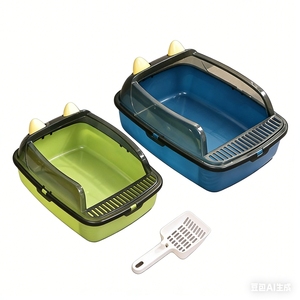 Lettiera <span class=keywords><strong>per</strong></span> Gatti Semi-Chiusa in PP con Bordo Alto Anti-Sabbia e Anti-Schizzi, Include Paletta <span class=keywords><strong>per</strong></span> Gatti Adulti fino a 6,8 kg - Product Image 3