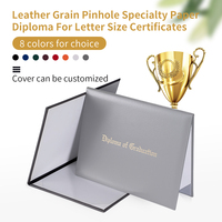 Protège-diplôme A4 en cuir PU vierge avec logo personnalisé et impression or/argent – Porte-certificat