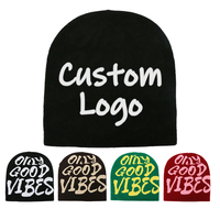 Bonnet tricoté jacquard graffiti multicolore en gros, avec logo personnalisé, chaud, en acrylique, style streetwear, pour l'hiver et l'extérieur