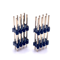 Conector macho Soulin USB de 2.54 mm de paso, 8 pines, doble fila, de pines rectos, tira larga, 2x4 pines, para placa PCB, de latón