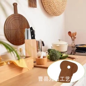 Tabla para pizza de madera de acacia redonda de 2.0 cm de grosor con asa para uso doméstico, tablas de cortar - Product Image 2