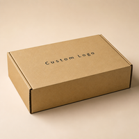 Boîte d'expédition en carton ondulé Kraft personnalisée avec logo OEM imprimé, emballage pour e-commerce, vêtements, cadeaux, abonnements