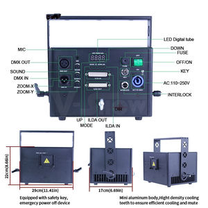 <span class=keywords><strong>Projecteur</strong></span> laser <span class=keywords><strong>LED</strong></span> 3W pour concerts en plein air et grands événements, éclairage de scène pour DJ, animation et publicité pour parcs à thème - Product Image 6