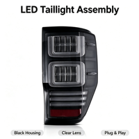Lampu Belakang Kiri Kanan untuk Ford Ranger PX MK2 MK3 Tahun 12 13 14 15 16 17 18 19 20 21 22, Perakitan Lampu LED Pengganti