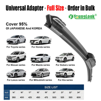 Karet Wiper Hybrid OE Spec Tanpa Rangka dengan Karet Alami untuk CR-V 18-24 Inch Semua Musim YOUNGLOOK YL-07 Bersertifikasi IATF CE