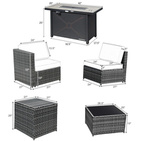 Ensemble canapé de jardin moderne pour patio extérieur Mobilier de jardin en rotin et osier avec table pour foyer