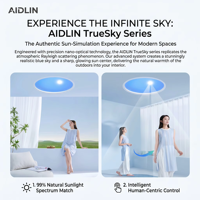 Lampe à rythme circadien intelligente AIDLIN 5,3 cm Slim Blue Sky Skylight à diffusion Rayleigh simulant la lumière du soleil pour bureau sans fenêtre