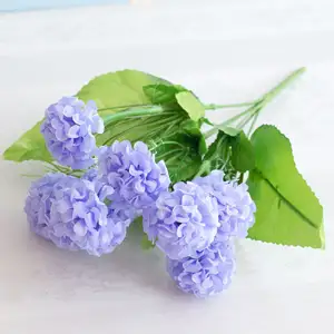 lilac color 9 heads mini bouquet artificial flower for wedding home event decoration