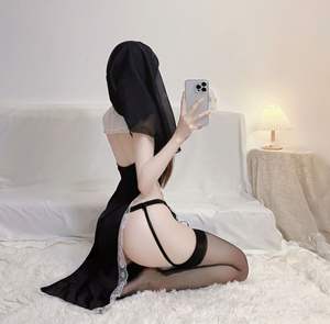 ชุดเดรสลูกไม้คอสูงสุดสุดสุดเซ็กซี่สำหรับผู้หญิงชุดคอสเพลย์ชุดคอสเพลย์เครื่องแบบแม่ชีสำหรับวันฮาโลวีนเครื่องแต่งกายทางเพศสำหรับการแสดงบทบาท - Product Image 2