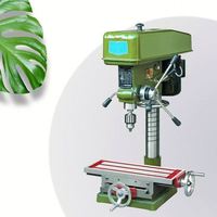 Mesin Bor Duduk Industri 750W 220V Tugas Berat, Dua Fungsi (Bor & Tap), Dua Jalur, Dapat Disesuaikan, untuk Pengeboran Kayu