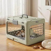 Cage de transport pour animaux de compagnie en plastique PP, légère et portable, avec panneau latéral transparent, pour voyages en voiture, pour chats et chiens, personnalisable OEM, directement de l'usine