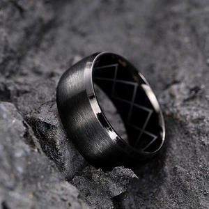 <b>Tungsten</b> Men's Wedding Band Geometric Design Modern Style Plain Finish DJ077 <b>Ring</b> - Product Image 3