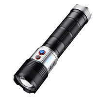 Lampe torche tactique en alliage d'aluminium avec lumière latérale, lampe torche LED rechargeable, étanche, lampe torche d'urgence pour l'extérieur