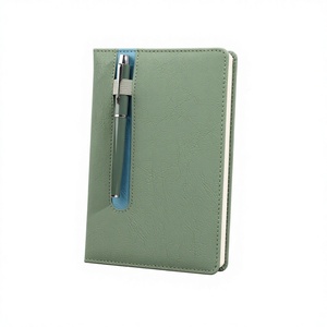 Carnet en cuir A5, format A5, gravure de logo personnalisée, fermeture élastique, poche pour documents, cadeau d'affaires pour <span class=keywords><strong>réunion</strong></span> de bureau, <span class=keywords><strong>voyage</strong></span> - Product Image 1