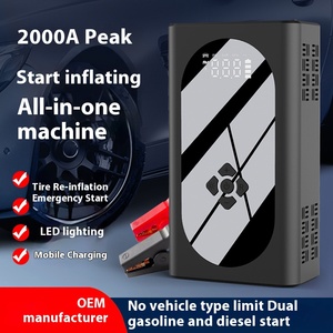 Wohefu ปั๊มสูบลมยางรถไร้สายแบบ150PSI, ปั๊มลมแบบพกพาได้3000A เครื่องชาร์จไฟในรถยนต์กล่องสตาร์ทรถ - Product Image 3