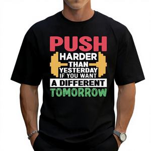 T-shirt imprimé vintage décontracté à manches courtes 100 % coton 180 grammes pour hommes – Vente en gros (Stock US) - Product Image 1