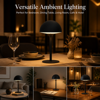 Lampe de table LED rechargeable sans fil ROOMLUX 3W, à intensité variable par toucher, en aluminium, pour restaurant, bar, chambre, hôtel, décoration