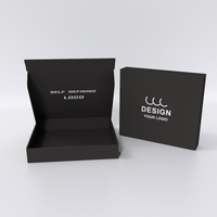 Boîte aux lettres noire personnalisée avec fermeture éclair Vêtements pour hommes Ceinture à nouer Cadeau Boîtes d'emballage de livraison express