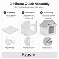 Nichoir pour chien en PP écologique avec porte arquée, pour intérieur et extérieur, pour chiens de petite, moyenne et grande taille, OEM