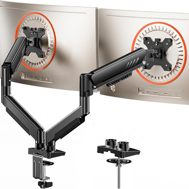 Dual Monitor Stand for 32inch, Premium Dual Monitor Mount, Height Adjustable Monitor Stand,VESA Mount with Clamp/Grommet