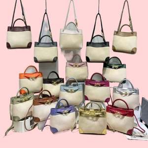 斜挎包沙滩懒人风格夏季休闲编织袋彩虹草编织袋水桶包女2025新款 - Product Image 1