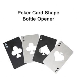 Ouvre-bouteille en acier inoxydable en forme de carte de poker pour la maison, le bar, le bureau, logo laser personnalisé bienvenu - Product Image 2
