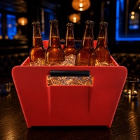 Seau à bière pour bar, KTV, discothèque, salon, grand seau à glace en plastique pouvant contenir 20 bouteilles, épaissi, antidérapant, empilable avec poignée