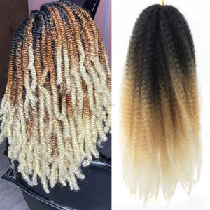 ANNA 14-24 "100g #1B/27/613 Precio de fábrica al por mayor Marley <span class=keywords><strong>Trenzas</strong></span> <span class=keywords><strong>Afro</strong></span> Kinky Curly Twiding Hair Crochet Twist <span class=keywords><strong>para</strong></span> <span class=keywords><strong>niñas</strong></span> - Product Image 2