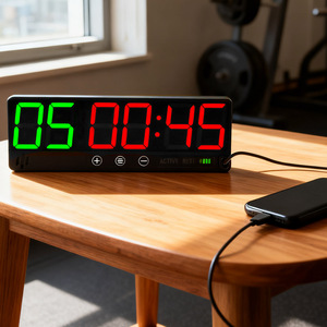 Cheetie cp50a màu xanh lá cây màu đỏ nhỏ nhà phòng tập thể dục hẹn giờ đồng hồ, đồng hồ bấm giờ, tập luyện khoảng thời gian hẹn giờ với được xây dựng trong pin có thể sạc lại - Product Image 5