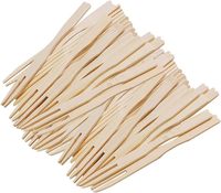 Mini fourchette à fruits en bambou biodégradable écologique personnalisée couverts jetables résistants à la chaleur brochettes de barbecue bâtons dans le style de Noël