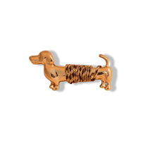 Broche élégante haut de gamme pour femme, en alliage plaqué, motif Teckel du zodiaque, avec cordon coloré enroulé, style transfrontalier Europe-Amérique
