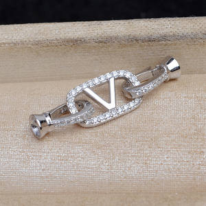 Bracelet long en argent S925, boucle, accessoire de bricolage, collier de perles, connecteur, accessoires de bijoux - 5755 - Product Image 3