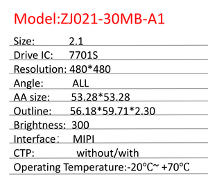 จอแสดงผล TFT LCD ทรงกลมขนาด 2.1 นิ้ว ความละเอียด 480x480 IPS LED Backlight อินเทอร์เฟซ MIPI DSI แบบติดตั้งบน PCB โมดูล LCM - Product Image 4