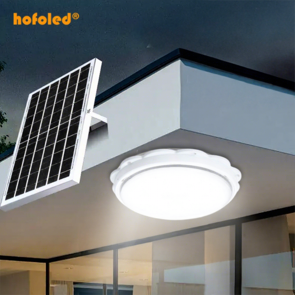 3CCT Dimmable Solar Shed Light Remote Control Solar Powered Indoor Ceiling Lights for Home House Lights