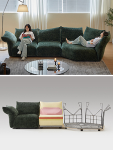 Yan Steel Frame Petal Set Pure <b>Sponge</b> Special-shaped Corner Small Apartment Modular Combination Foldable Fabric <b>Sofa</b>-Petals (Ste - Product Image 5