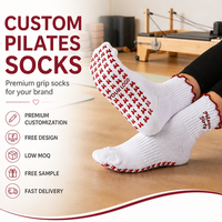 Chaussettes de yoga à volants pour femmes, antidérapantes, pour studio de Pilates, avec logo personnalisé