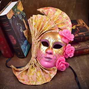 Velo de Carnaval con Diseño de Tres Flores en Forma de Luna, Estilo <span class=keywords><strong>Fantasma</strong></span> de Ópera - Product Image 3