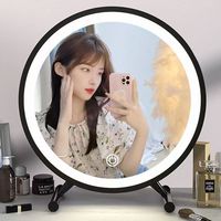 YUE gros miroir de maquillage LED avec lumière bureau rond remplissage lumière miroir cosmétique chambre or rose miroir de courtoisie