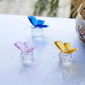 Venta al por Mayor de Hermosas Mariposas de Cristal Morado, Recuerdos de Boda, Figuras de Mariposa, Pisapapeles para Regalos de Boda - Product Image 5