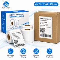 Etiquetas de Envío 4x6, Rollo de Etiquetas Térmicas Directas con Revestimiento Superior, Autoadhesivas para Códigos de Barras, Directo de Fábrica
