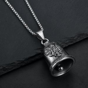 Yunnique – collier avec pendentif cloche d'ange en acier inoxydable, style vintage, bijoux cadeau unisexe, chaîne de 3mm, longueur 60cm - Product Image 4