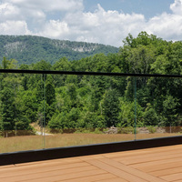 EKOO Garde-corps en verre moderne à installation facile pour terrasse, design en aluminium à profil en U, pour balcon et véranda