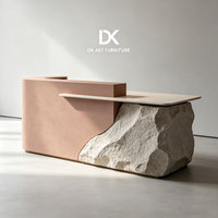 Meuble commercial personnalisé Q505, comptoir de réception spécial, table incurvée organique, comptoir de service, poste de travail sculptural