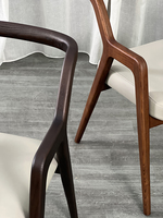 Chaise de bras en bois massif de Style nordique siège en similicuir confortable négociation réunion chaise Simple pour salle à manger d'accueil à la maison australienne