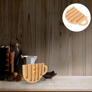 Soporte para cápsulas de café de bambú, estante de almacenamiento de madera con forma de taza para cápsulas de café, 30x20cm - Product Image 5