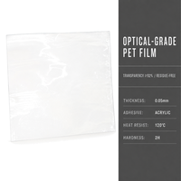 Film de protection PET ultra-transparent de 0,05 mm pour écran LCD, protection de surface, haute transmission, sans résidus