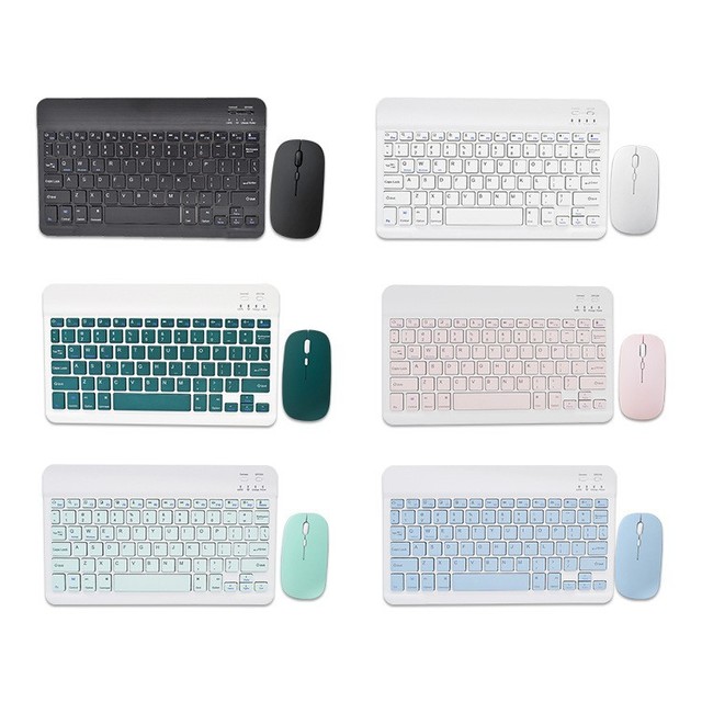 BT new model notebook, tablet, mobile phone, candy-colored fast-charging wireless keyboard set, charging mouse, silent
