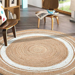 Jute Shag Rug Plush Pile <b>Soft</b> Texture <b>Floor</b> <b>Mat</b> Comfortable Feel For Bedroom Or Lounge Area Home Accent - Product Image 4